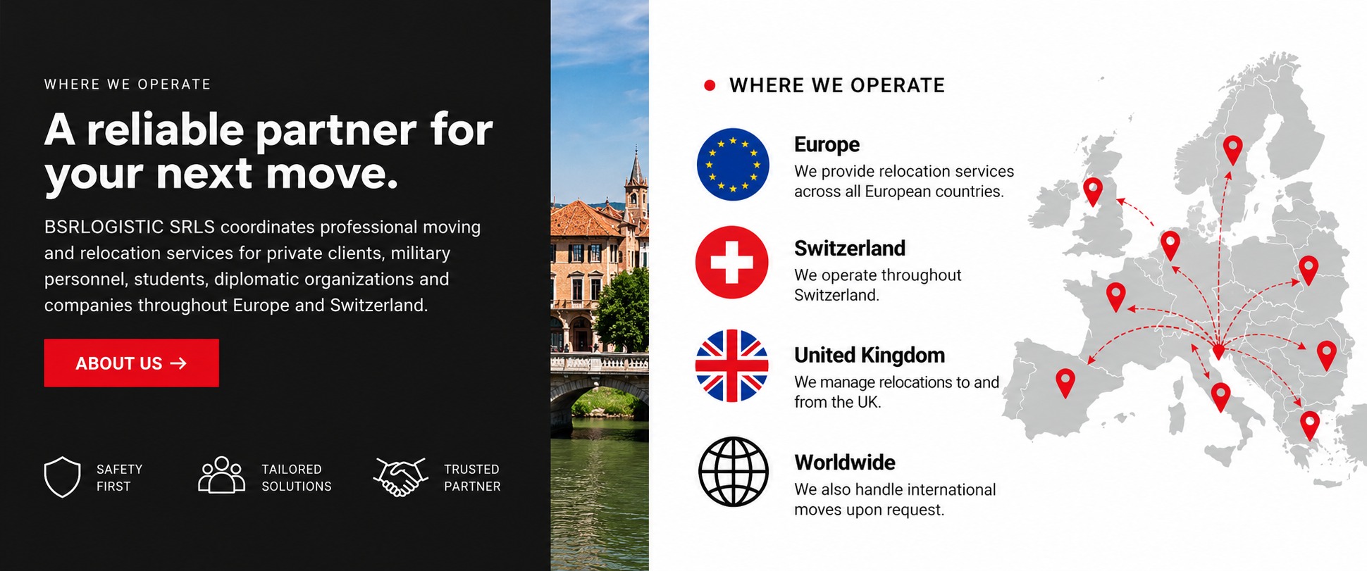 BSRLOGISTIC coverage across Europe and Switzerland